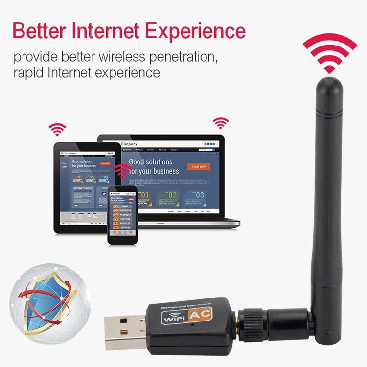 600Mbps 2.4GHz + 5Hz AC Dual Band USB WIFI Adapter with Antenna 600Mbps 2.4GHz + 5Hz AC Dual Band USB WIFI Adapter with Antenna